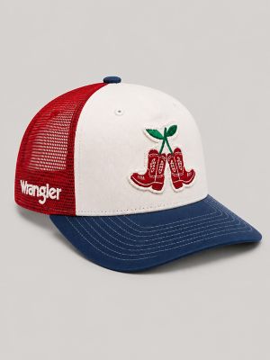 Americana Cherry Boots Mesh Trucker Hat