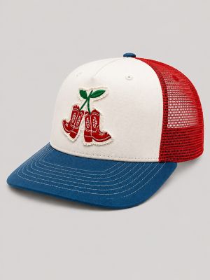 Americana Cherry Boots Mesh Trucker Hat