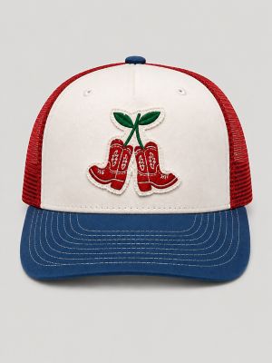 Americana Cherry Boots Mesh Trucker Hat
