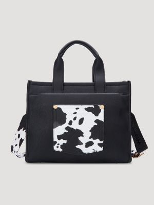 Studded Cowhide Mini Tote in Black