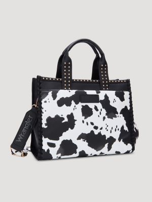 Studded Cowhide Mini Tote in Black