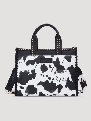 Studded Cowhide Mini Tote in Black