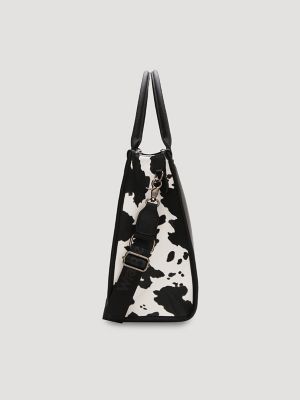 Cow Print Side Computer Tote