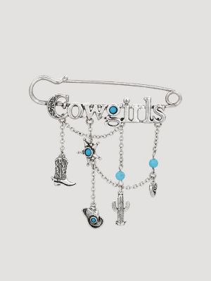 Cowgirls Charm Pin in Silver
