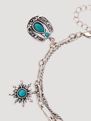 Western Charm Bracelet:Silver:One Size alternative view 3