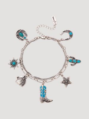 Western Charm Bracelet:Silver:One Size main view