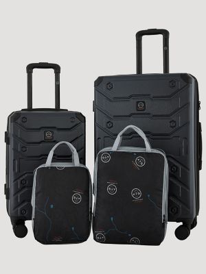 ATG Hardside Set with Packing Cubes (4-Piece) in Black