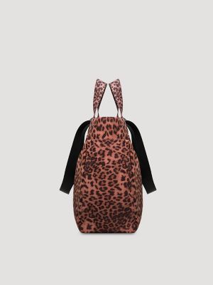 Leopard Print Canvas Tote in Pink