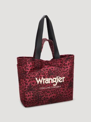 Leopard Print Canvas Tote:Red:One Size alternative view 2