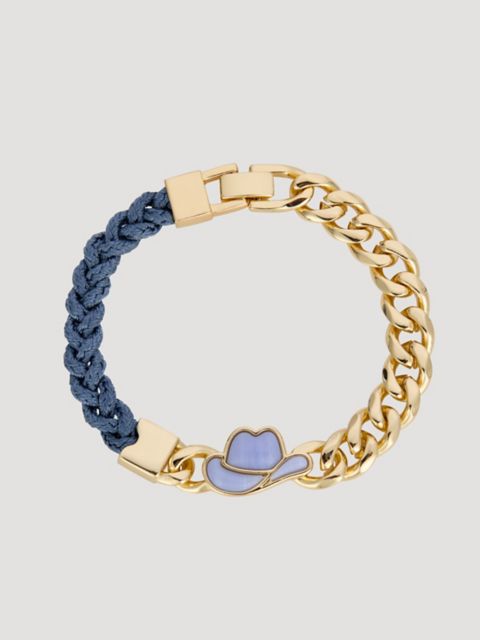 Женский браслет Wrangler Cowgirl Hat Braided Chain, цвет: Золотой