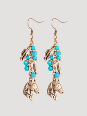 Turquoise Stone Earrings 3-Piece Set