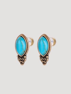 Turquoise Stone Earrings 3-Piece Set