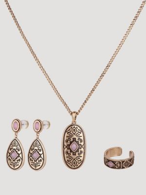 Southwest Stone 3-Piece Jewelry Set in Gold