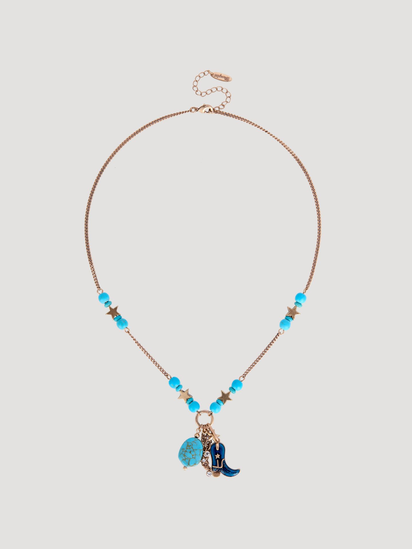 Женское колье Wrangler Turquoise Stone Boot Charm, цвет: Золотой — фото 1