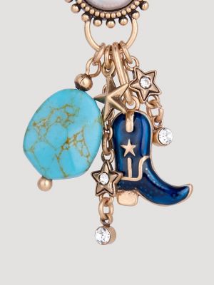 Turquoise Stone Boot Charm Earrings