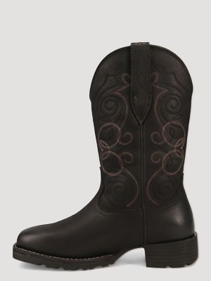 Women's Sutton Square-Toe Western Boot in Black