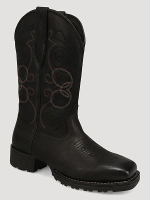 Women's Sutton Square-Toe Western Boot in Black