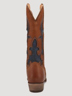 Women's Mavis Denim Snip-Toe Western Boot in Saddle Tan
