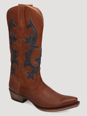 Women's Mavis Denim Snip-Toe Western Boot in Saddle Tan