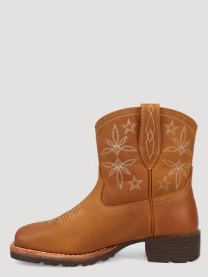 Women's Sallie Square-Toe Western Boot in Tan