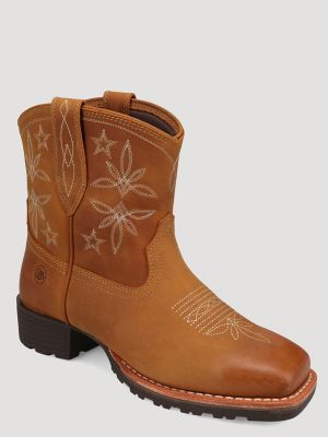 Women's Sallie Square-Toe Western Boot in Tan