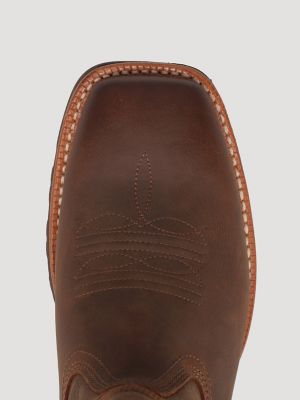 Men's Stockton Square-Toe Vented Western Boot in Bridle Brown