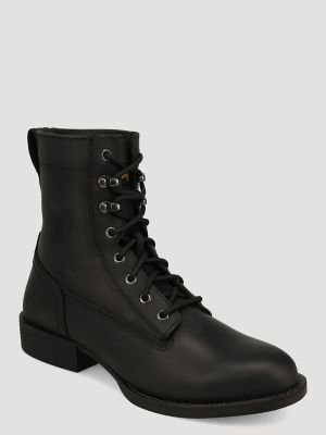 Men's Fargo Lace-Up Roper Western Boot in Black