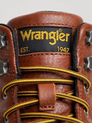 Women's Tessa Steel-Toe Denim Lace-Up Work Boot in Saddle Tan