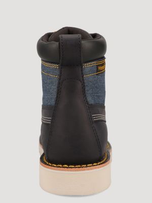 Women's Tessa Steel-Toe Denim Lace-Up Work Boot in Indigo