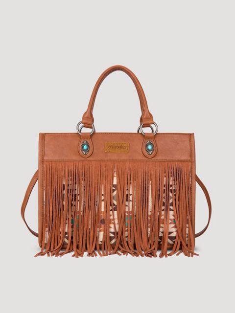 Сумка Wrangler Suede Fringe Southwestern Tote, цвет: Коричневый