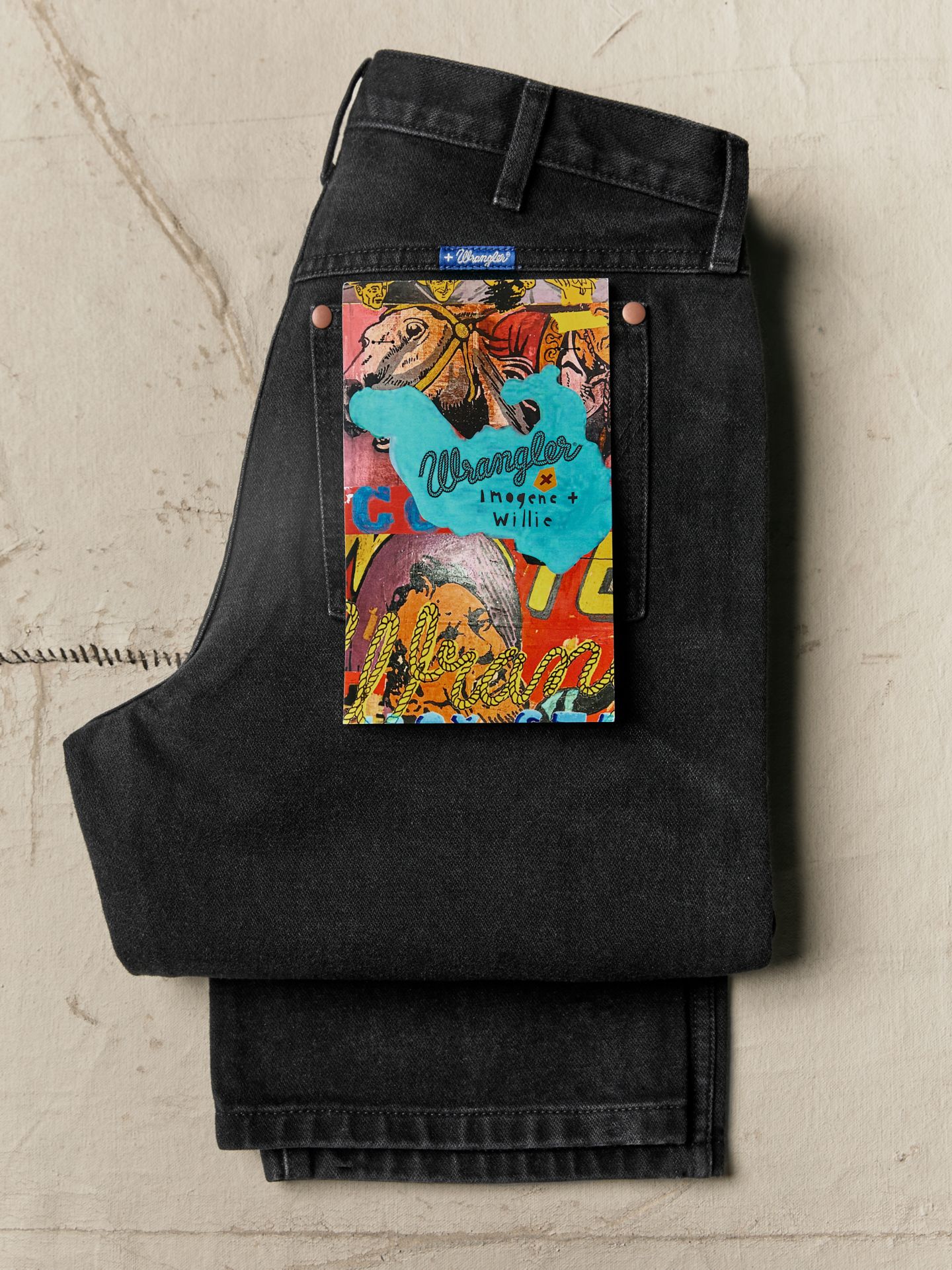 Мужские джинсы Wrangler x Imogene + Willie 13MWZ, цвет: Потёртый чёрный — фото 8