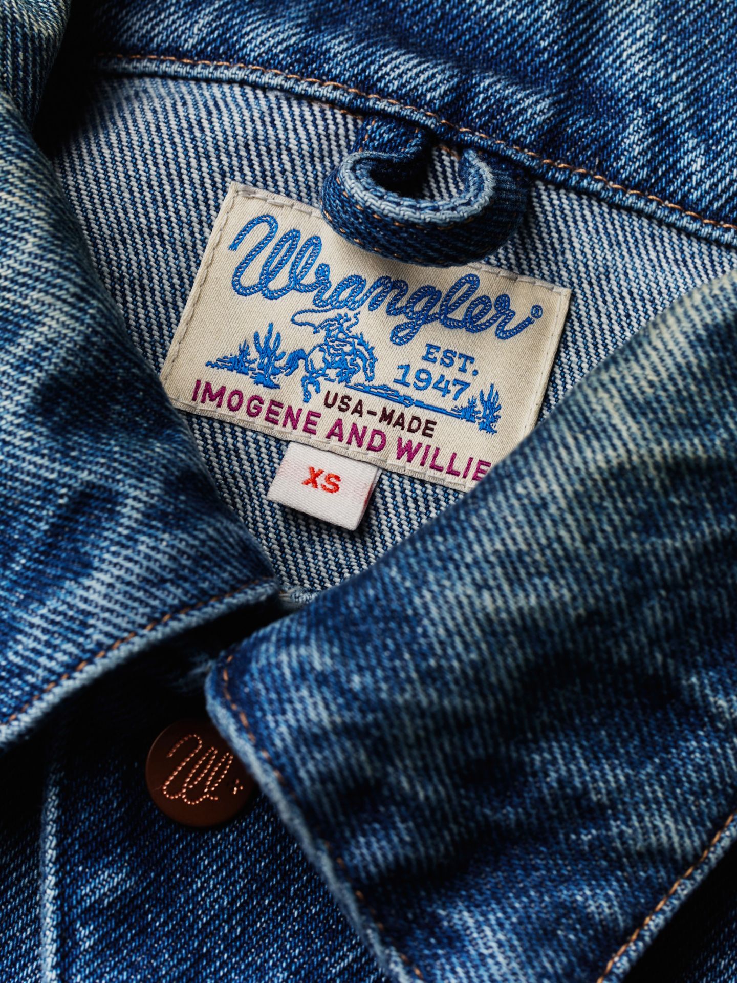 Мужская куртка Wrangler x Imogene + Willie 11MJZ Washed Denim, цвет: Потёртый — фото 7