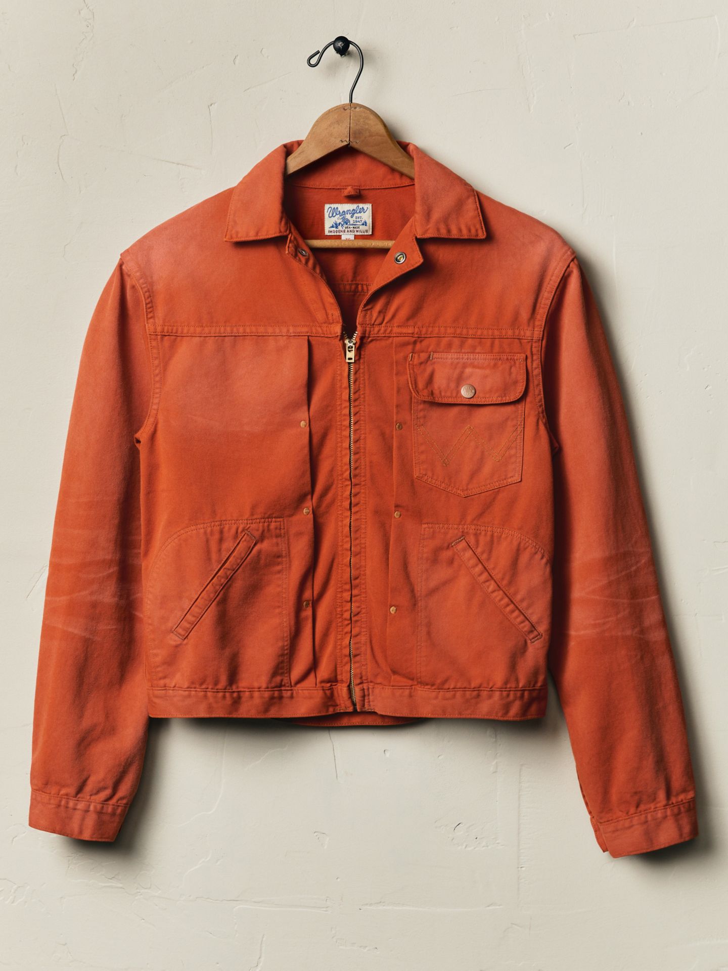 Мужская куртка Wrangler x Imogene + Willie 12MJZ Sunfaded, цвет: Оранжевый — фото 1
