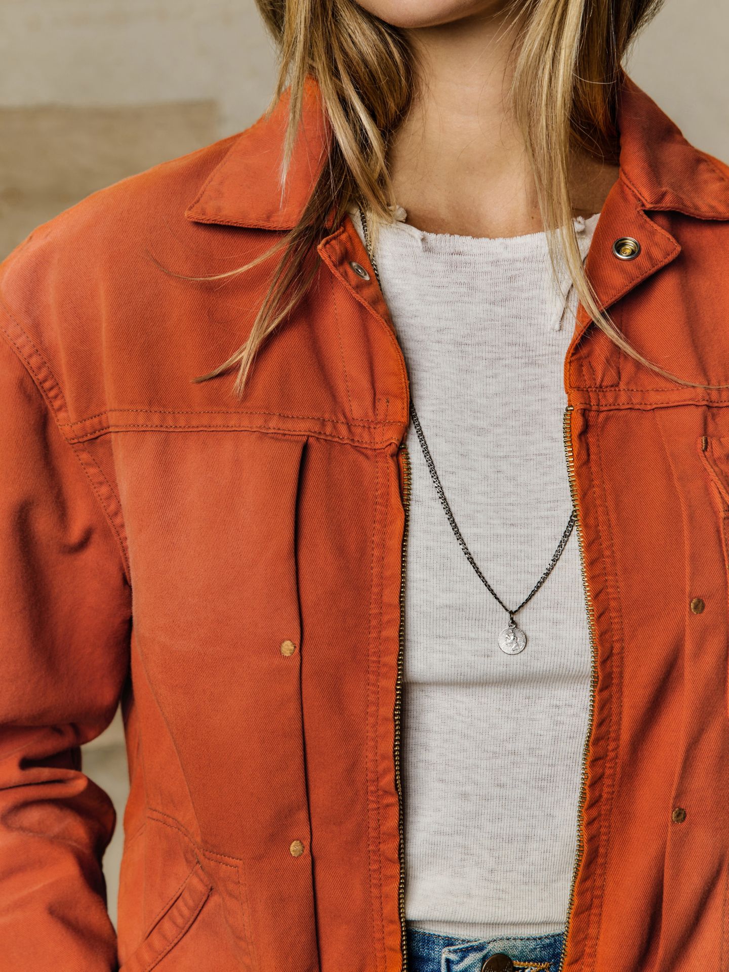 Мужская куртка Wrangler x Imogene + Willie 12MJZ Sunfaded, цвет: Оранжевый — фото 5