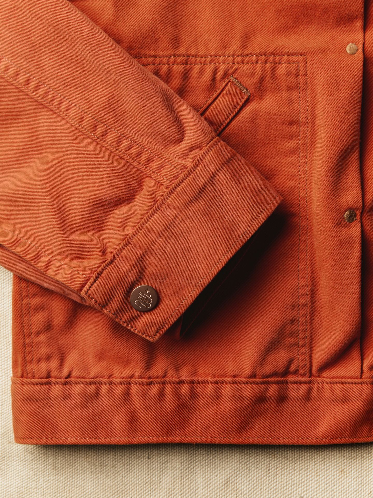 Мужская куртка Wrangler x Imogene + Willie 12MJZ Sunfaded, цвет: Оранжевый — фото 7