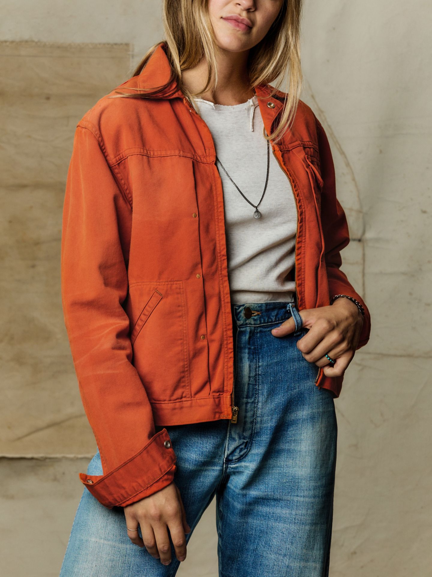 Мужская куртка Wrangler x Imogene + Willie 12MJZ Sunfaded, цвет: Оранжевый — фото 10
