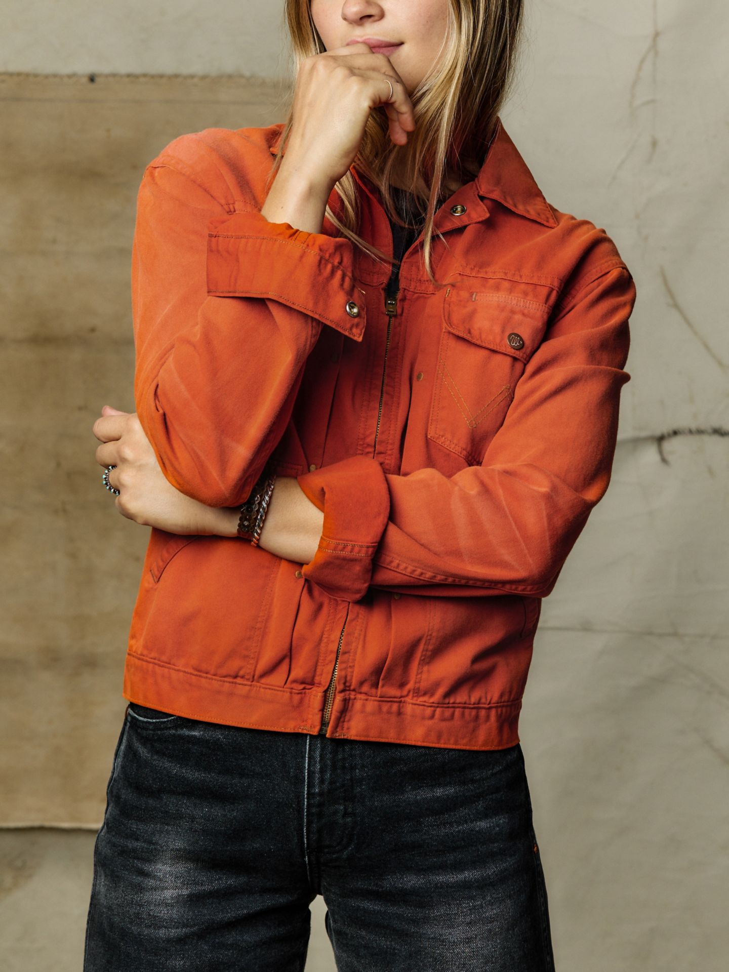 Мужская куртка Wrangler x Imogene + Willie 12MJZ Sunfaded, цвет: Оранжевый — фото 3