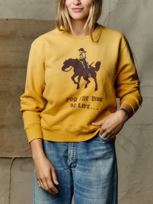 Wrangler x Imogene + Willie For the Ride of Life Crewneck Sweatshirt in Yellow