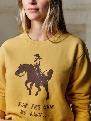 Wrangler x Imogene + Willie For the Ride of Life Crewneck Sweatshirt in Yellow