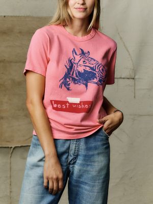 Wrangler x Imogene + Willie Best Wishes Tee in Pink