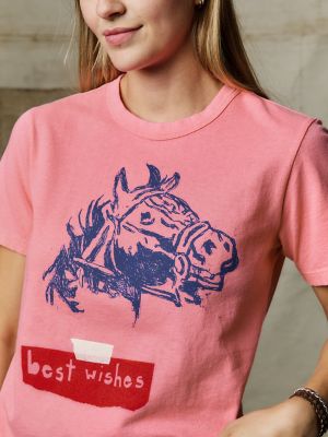 Wrangler x Imogene + Willie Best Wishes Tee in Pink