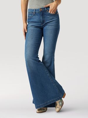 wrangler high rise flare jeans