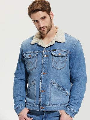 wrangler blue jean jacket sherpa