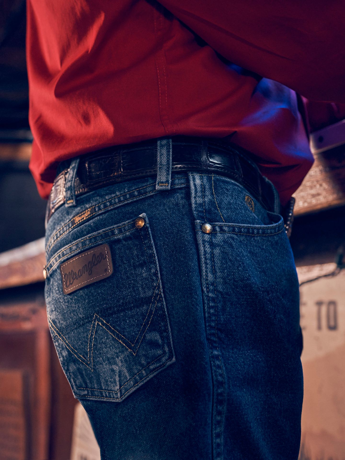 Мужские джинсы Wrangler George Strait Cowboy Cut® Original Fit, цвет: Серо-бежевый — фото 2