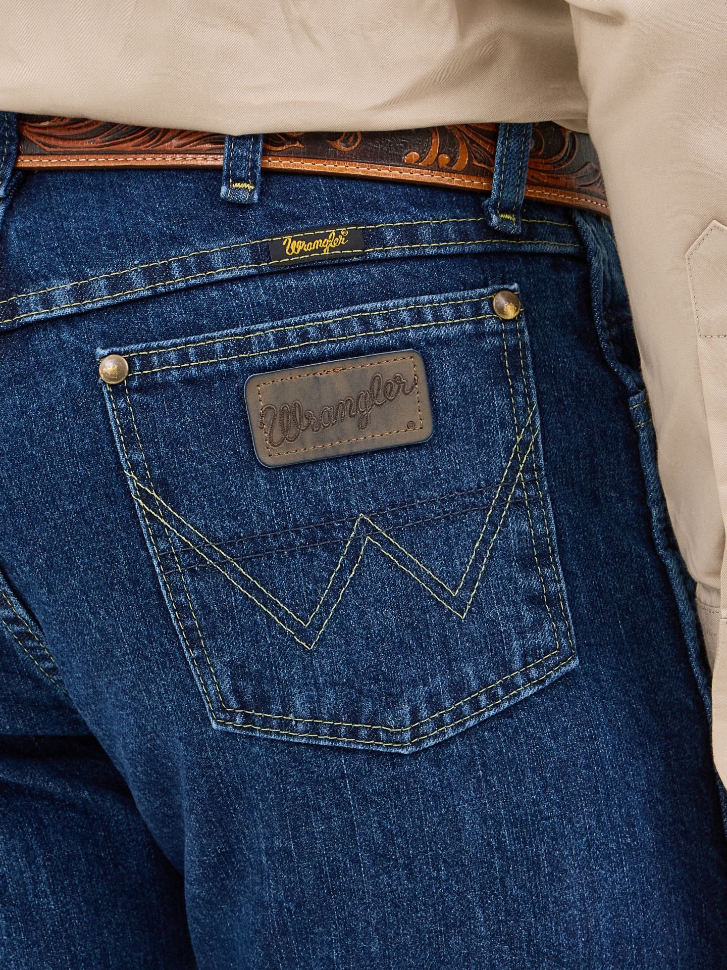 Мужские джинсы Wrangler George Strait Cowboy Cut® Original Fit, цвет: Серо-бежевый — фото 6