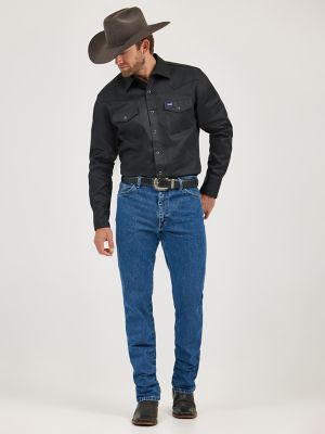 Calça jeans masculina Wrangler original corte cowboy George Strait, Heavy  Denim Stone, 1T