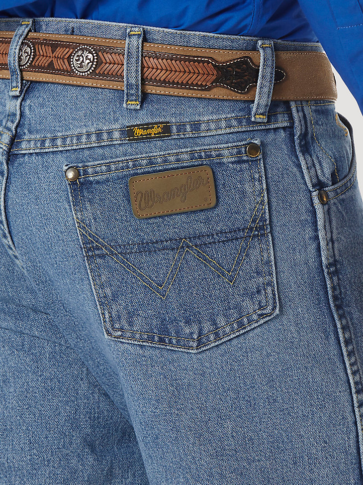 Wrangler Cowboy Cut Original Fit Jeans Stonewash Blue Western Size 38 Denim Pant
