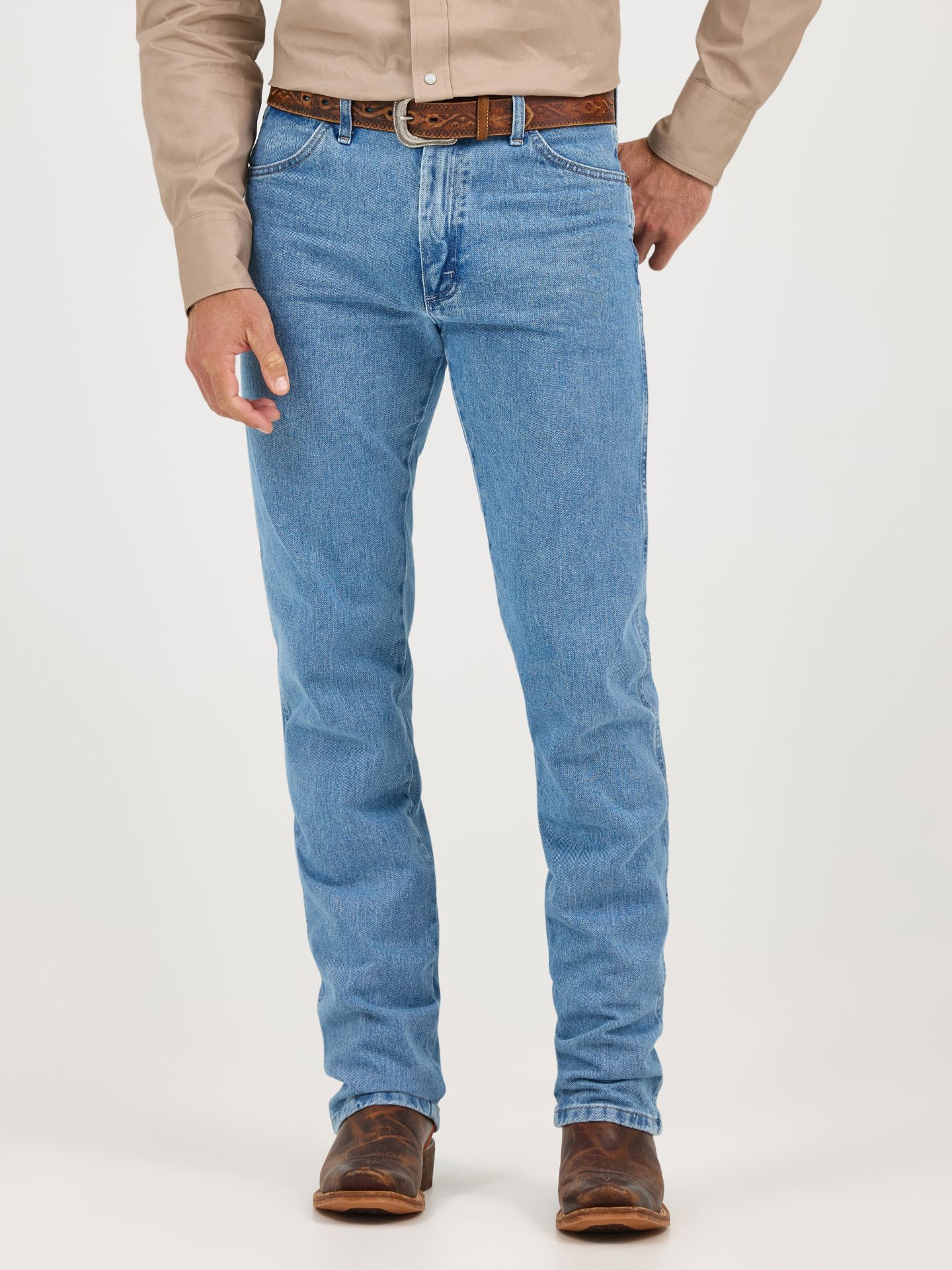 Мужские джинсы Wrangler Cowboy Cut® Original Fit Jean, цвет: Состаренный варёный — фото 5