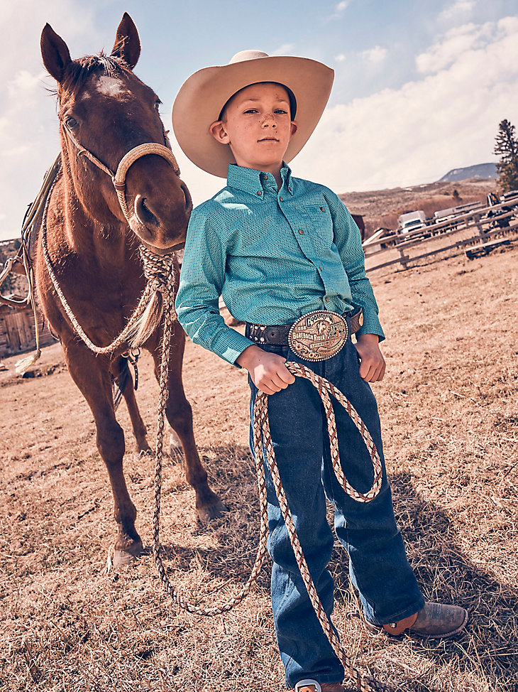 Boy's Prewashed Cowboy Cut® Original Fit Jean (8-20) in Prewashed Indigo main view