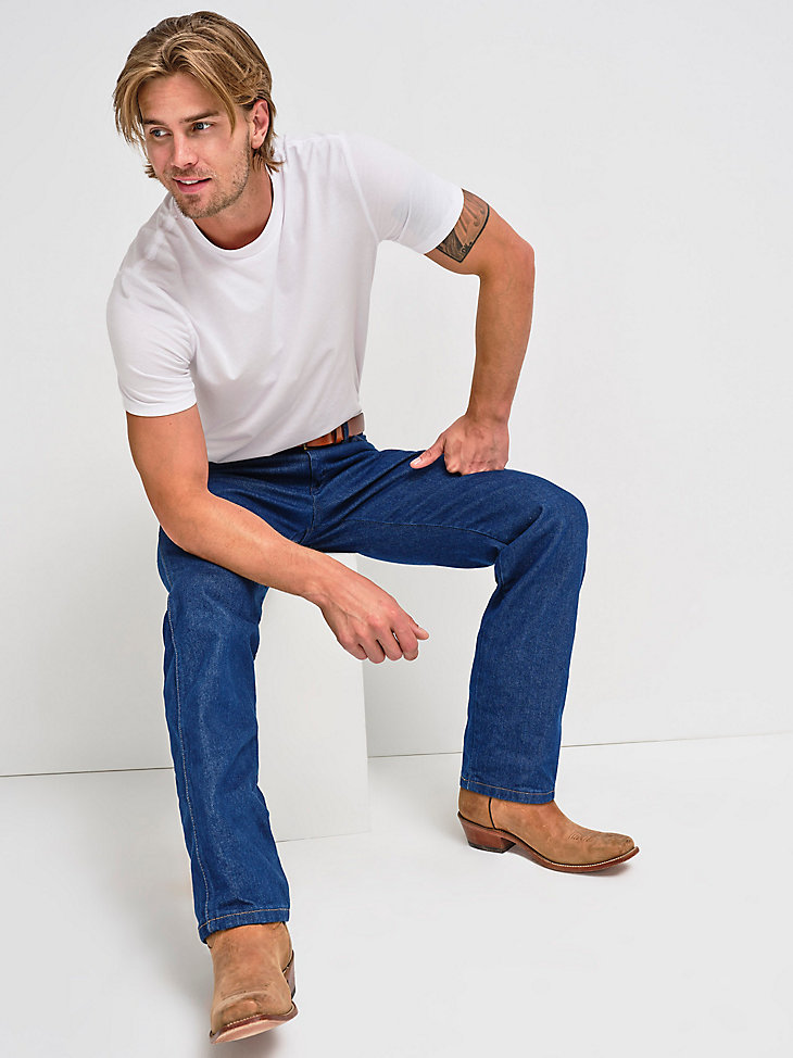 Wrangler Cowboy Cut Original Fit Jeans Stonewash Blue Western Size 38 Denim Pant